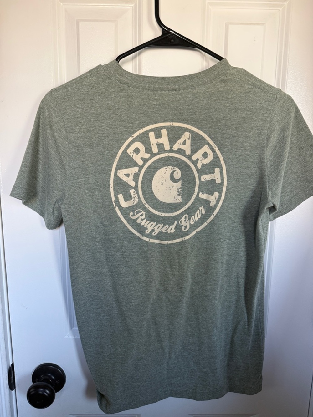 Carhartt Short-Sleeve Rugged Gear Logo Tee in Heather Green